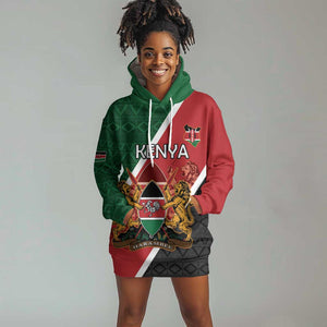 Personalised Kenya Hoodie Dress Flag Style - African Pattern