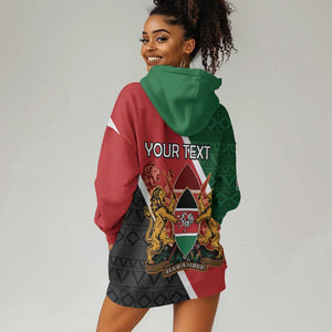 Personalised Kenya Hoodie Dress Flag Style - African Pattern