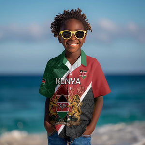 Personalised Kenya Kid Hawaiian Shirt Flag Style - African Pattern