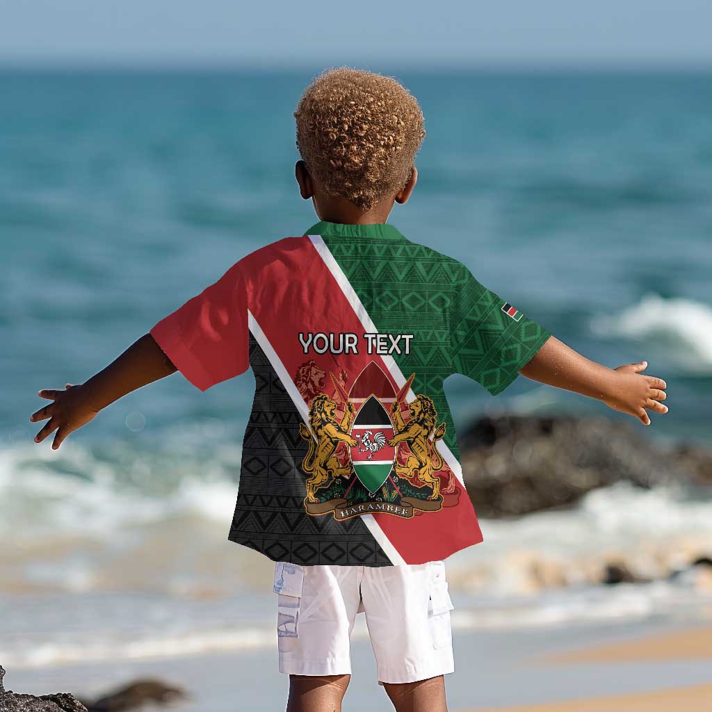 Personalised Kenya Kid Hawaiian Shirt Flag Style - African Pattern