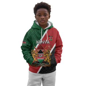 Personalised Kenya Kid Hoodie Flag Style - African Pattern