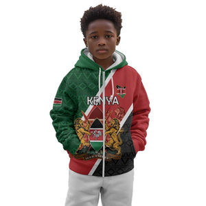 Personalised Kenya Kid Hoodie Flag Style - African Pattern