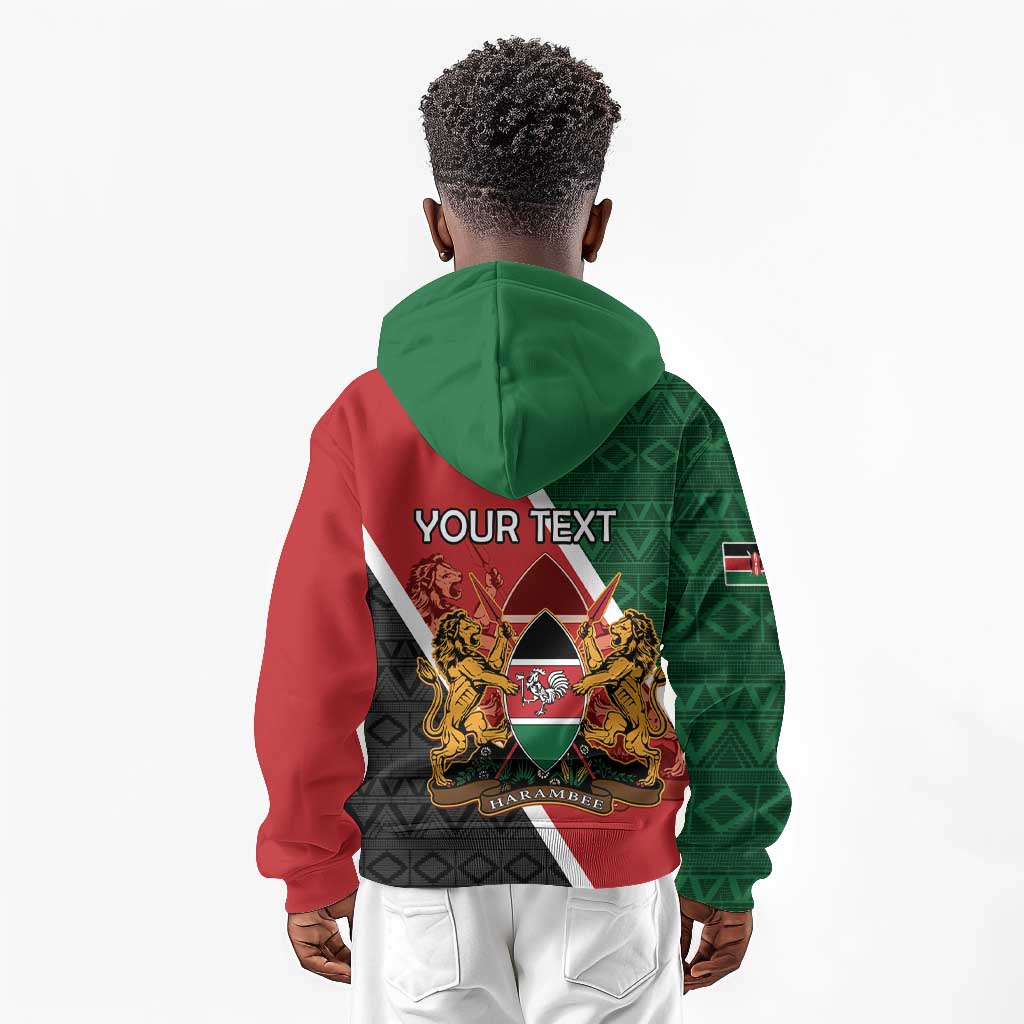 Personalised Kenya Kid Hoodie Flag Style - African Pattern