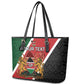 Personalised Kenya Leather Tote Bag Flag Style - African Pattern