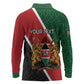 Personalised Kenya Long Sleeve Polo Shirt Flag Style - African Pattern