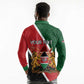 Personalised Kenya Long Sleeve Polo Shirt Flag Style - African Pattern