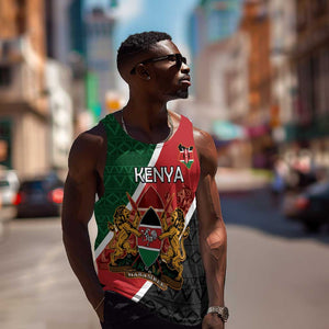 Personalised Kenya Men Tank Top Flag Style - African Pattern