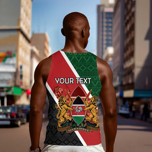 Personalised Kenya Men Tank Top Flag Style - African Pattern