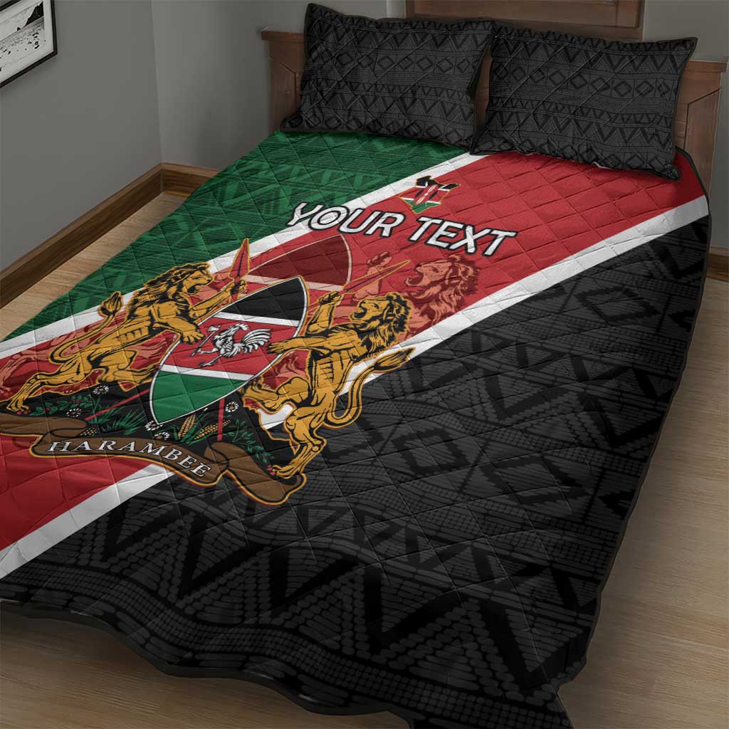 Personalised Kenya Quilt Bed Set Flag Style - African Pattern