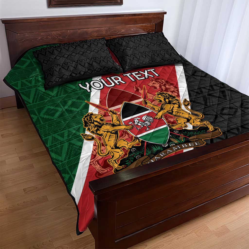 Personalised Kenya Quilt Bed Set Flag Style - African Pattern