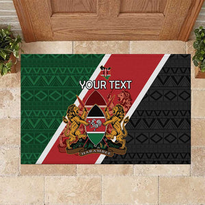 Personalised Kenya Rubber Doormat Flag Style - African Pattern