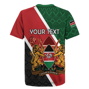 Personalised Kenya Rugby Jersey Flag Style - African Pattern