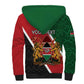 Personalised Kenya Sherpa Hoodie Flag Style - African Pattern