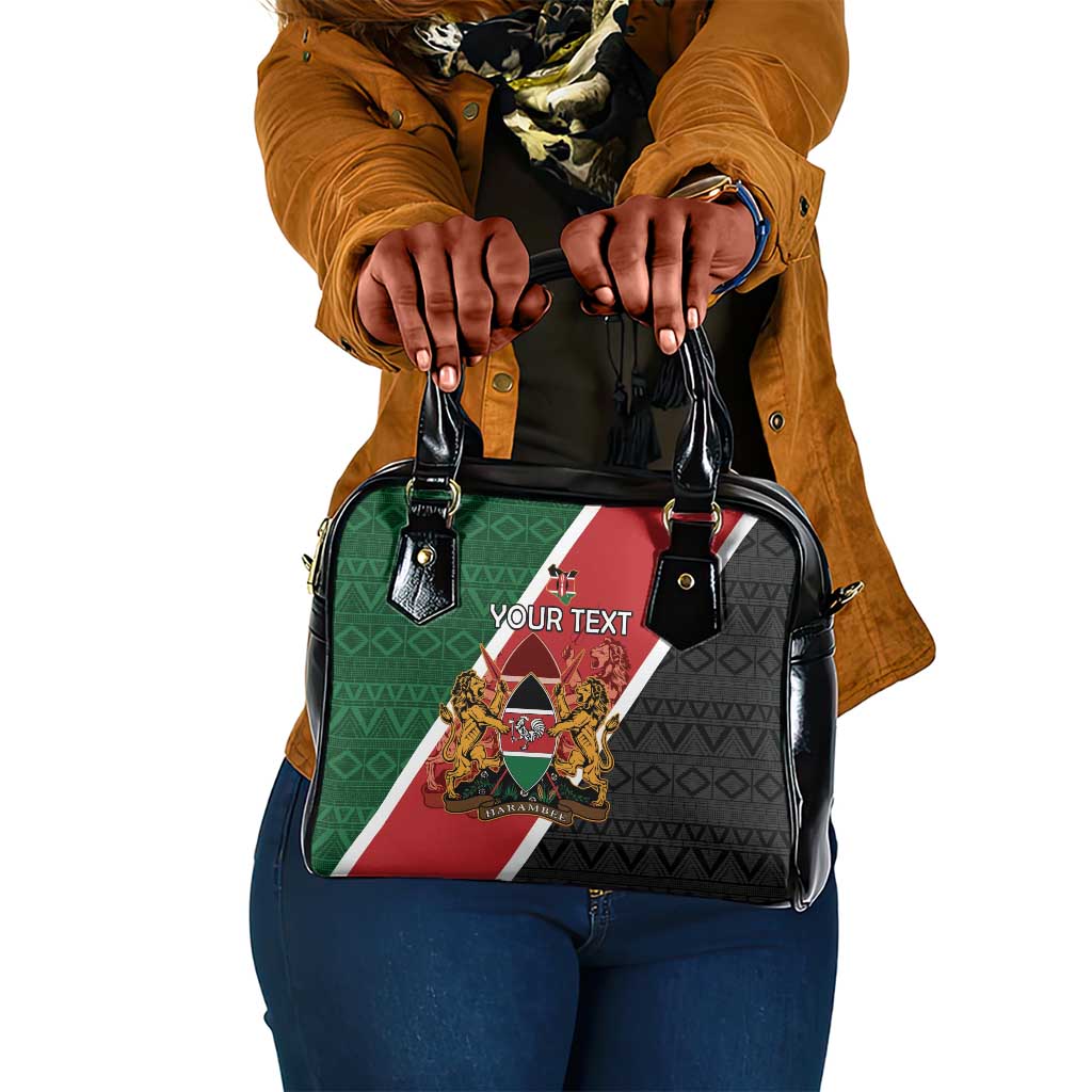 Personalised Kenya Shoulder Handbag Flag Style - African Pattern