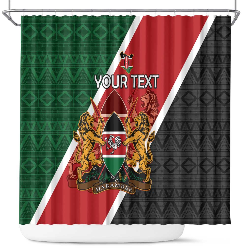 Personalised Kenya Shower Curtain Flag Style - African Pattern