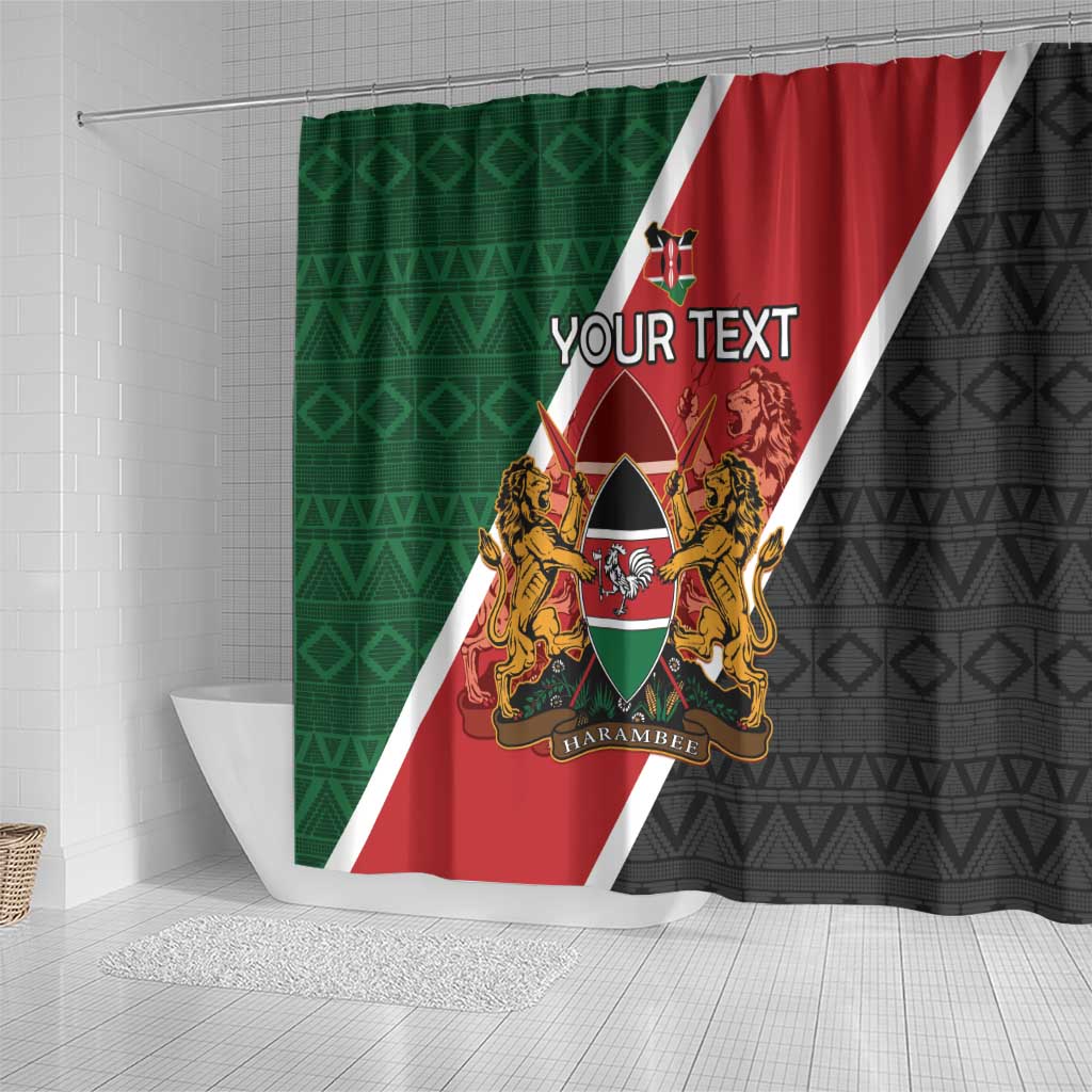 Personalised Kenya Shower Curtain Flag Style - African Pattern