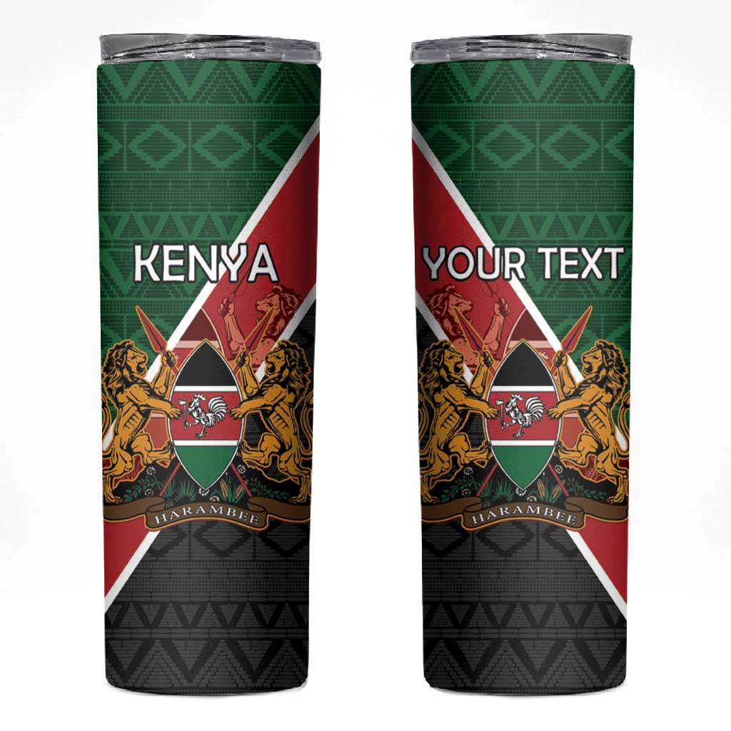 Personalised Kenya Skinny Tumbler Flag Style - African Pattern