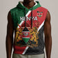 Personalised Kenya Sleeveless Hoodie Flag Style - African Pattern - African Pride