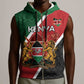 Personalised Kenya Sleeveless Zip Hoodie Flag Style - African Pattern - African Pride