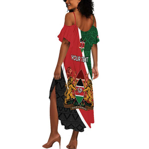 Personalised Kenya Summer Maxi Dress Flag Style - African Pattern