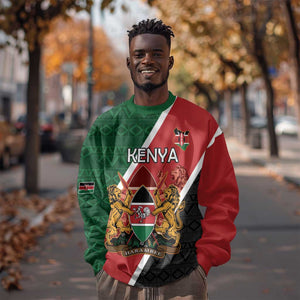 Personalised Kenya Sweatshirt Flag Style - African Pattern