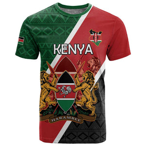 Personalised Kenya T shirt Flag Style - African Pattern