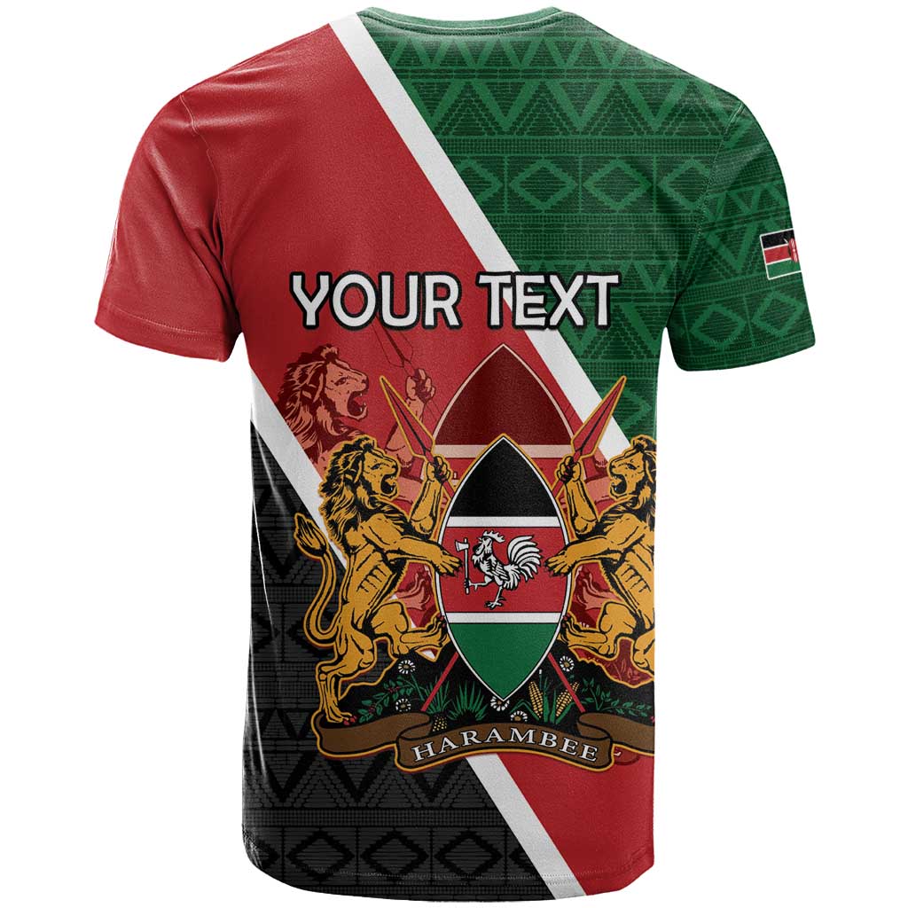 Personalised Kenya T shirt Flag Style - African Pattern