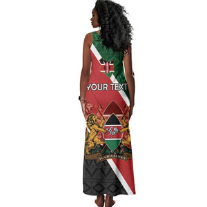 Personalised Kenya Tank Maxi Dress Flag Style - African Pattern