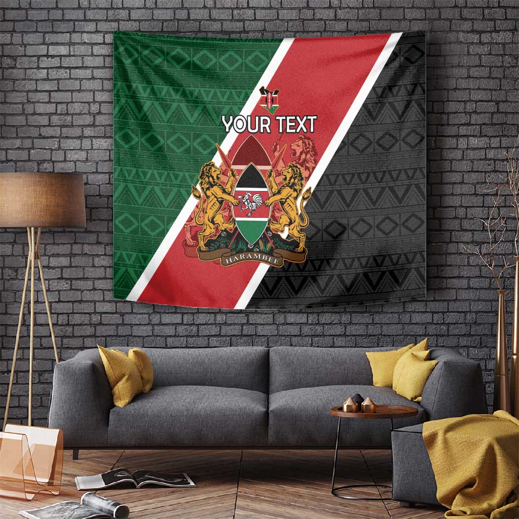 Personalised Kenya Tapestry Flag Style - African Pattern
