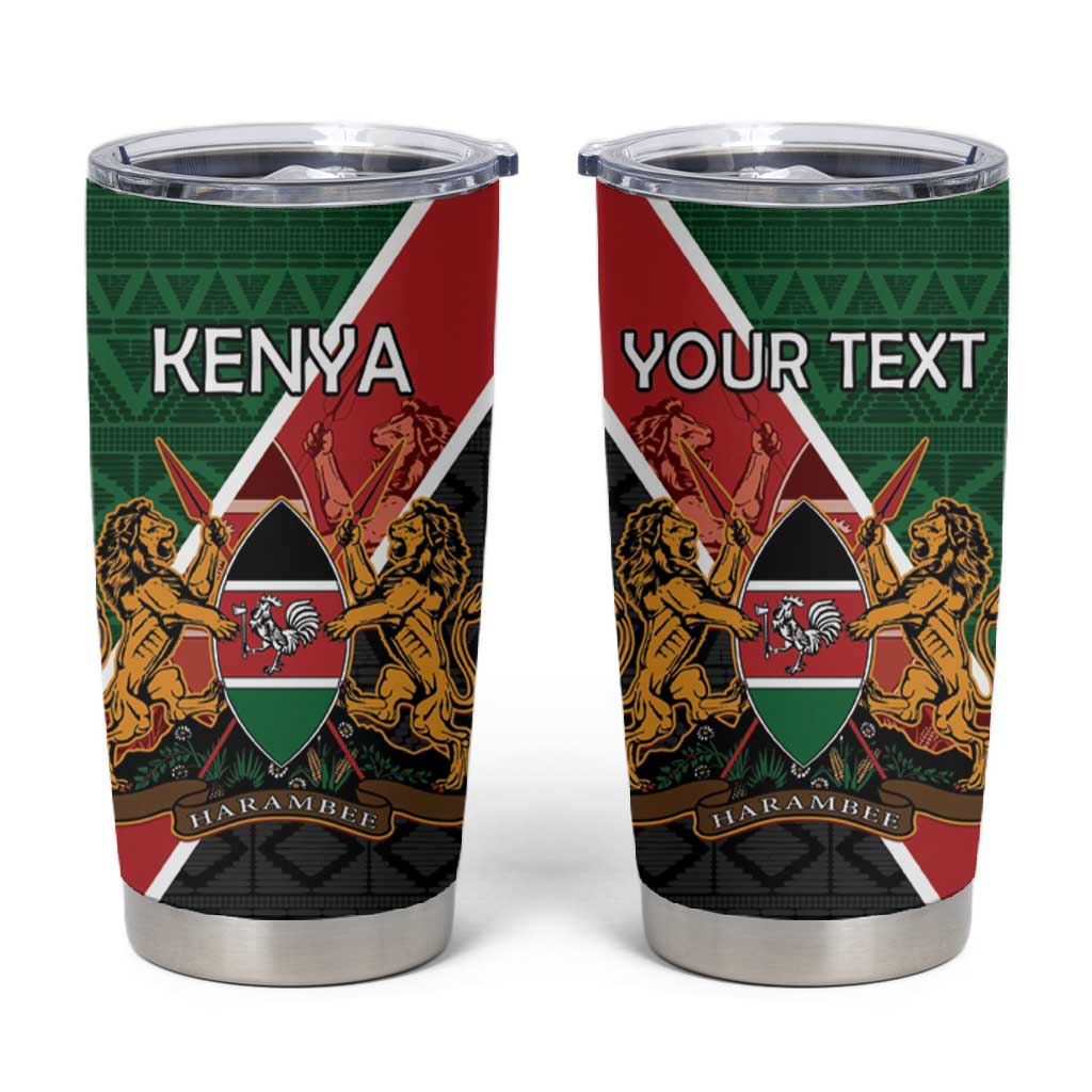 Personalised Kenya Tumbler Cup Flag Style - African Pattern