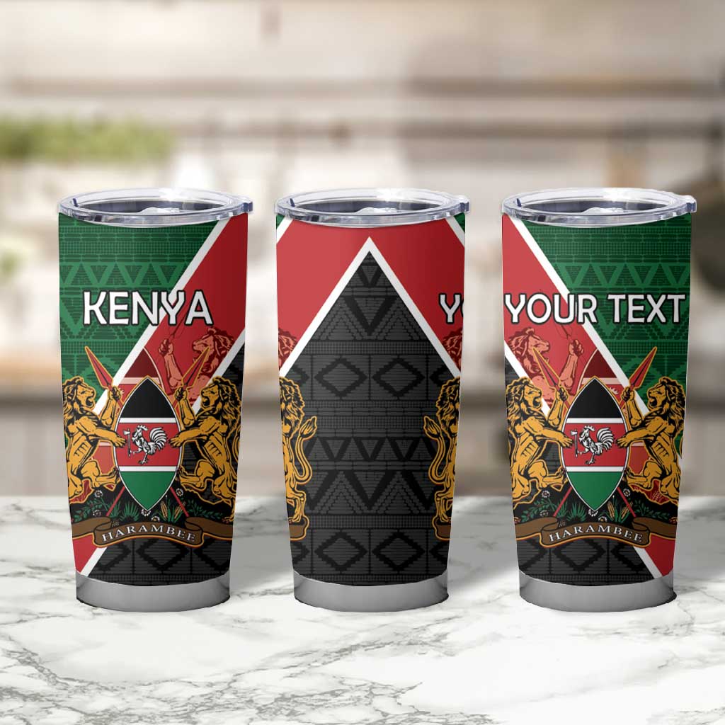 Personalised Kenya Tumbler Cup Flag Style - African Pattern