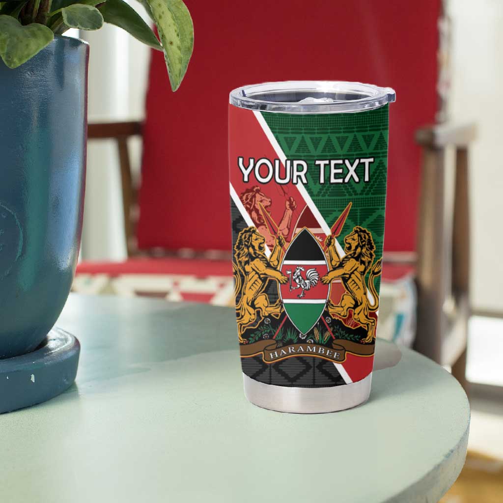 Personalised Kenya Tumbler Cup Flag Style - African Pattern