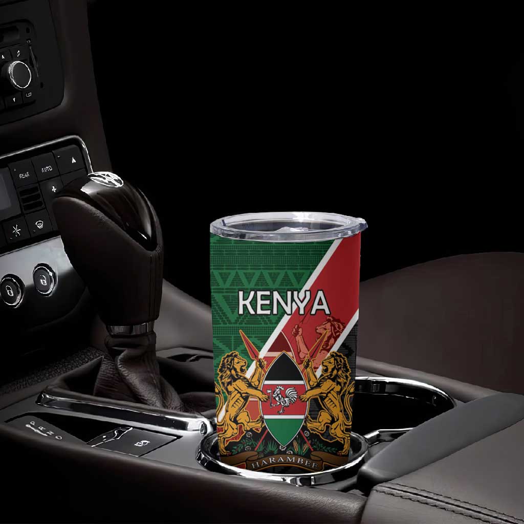 Personalised Kenya Tumbler Cup Flag Style - African Pattern