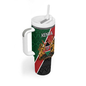 Personalised Kenya Tumbler With Handle Flag Style - African Pattern