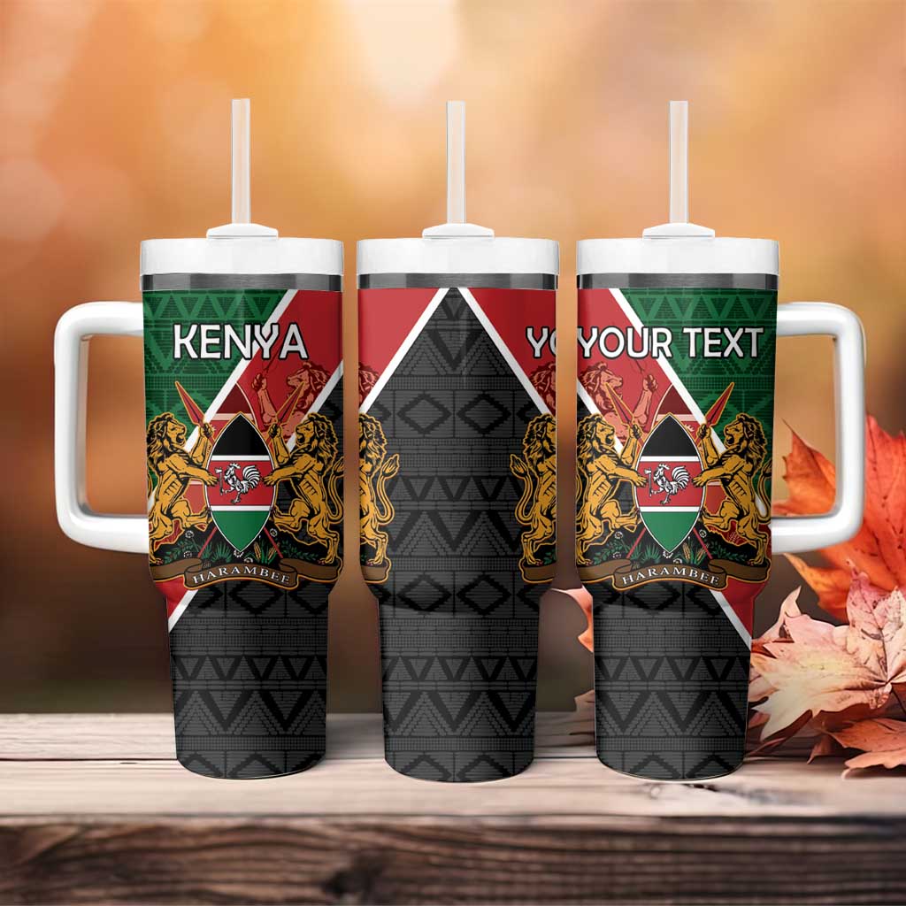 Personalised Kenya Tumbler With Handle Flag Style - African Pattern