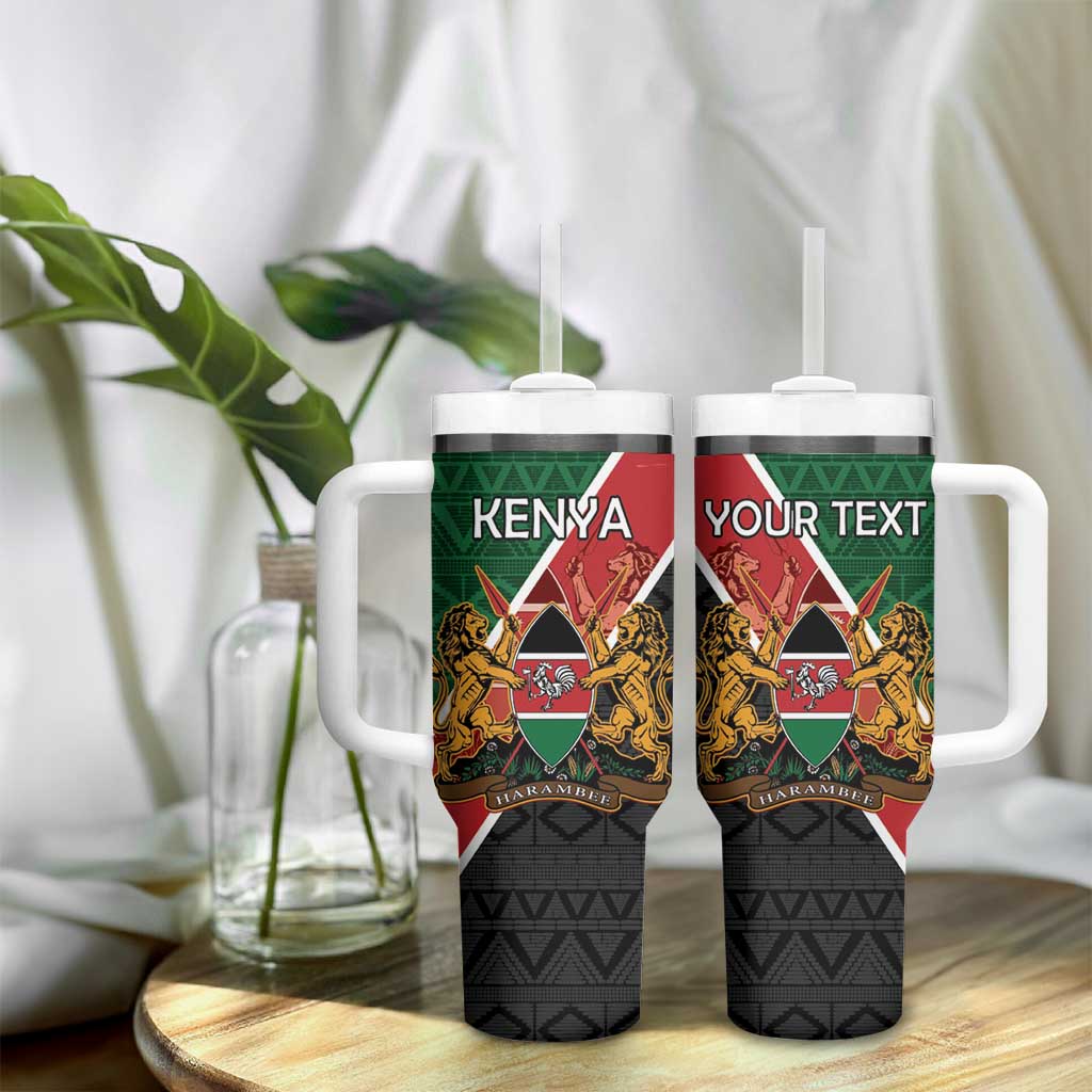 Personalised Kenya Tumbler With Handle Flag Style - African Pattern