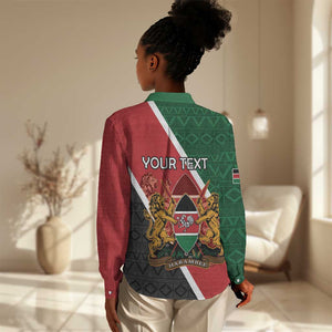 Personalised Kenya Women Casual Shirt Flag Style - African Pattern LT15