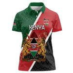Personalised Kenya Women Polo Shirt Flag Style - African Pattern