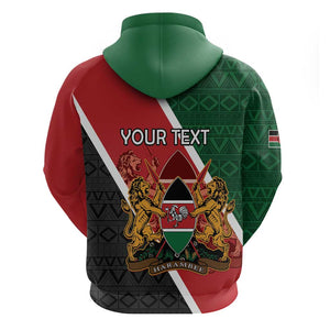 Personalised Kenya Zip Hoodie Flag Style - African Pattern