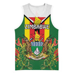 Personalised Zimbabwe Independence Day Basketball Jersey Coat Of Arms Fire Lilies - African Pride