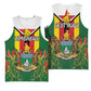 Personalised Zimbabwe Independence Day Basketball Jersey Coat Of Arms Fire Lilies - African Pride