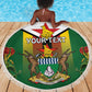Personalised Zimbabwe Independence Day Beach Blanket Coat Of Arms Fire Lilies