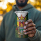 Personalised Zimbabwe Independence Day 4 in 1 Can Cooler Tumbler Coat Of Arms Fire Lilies