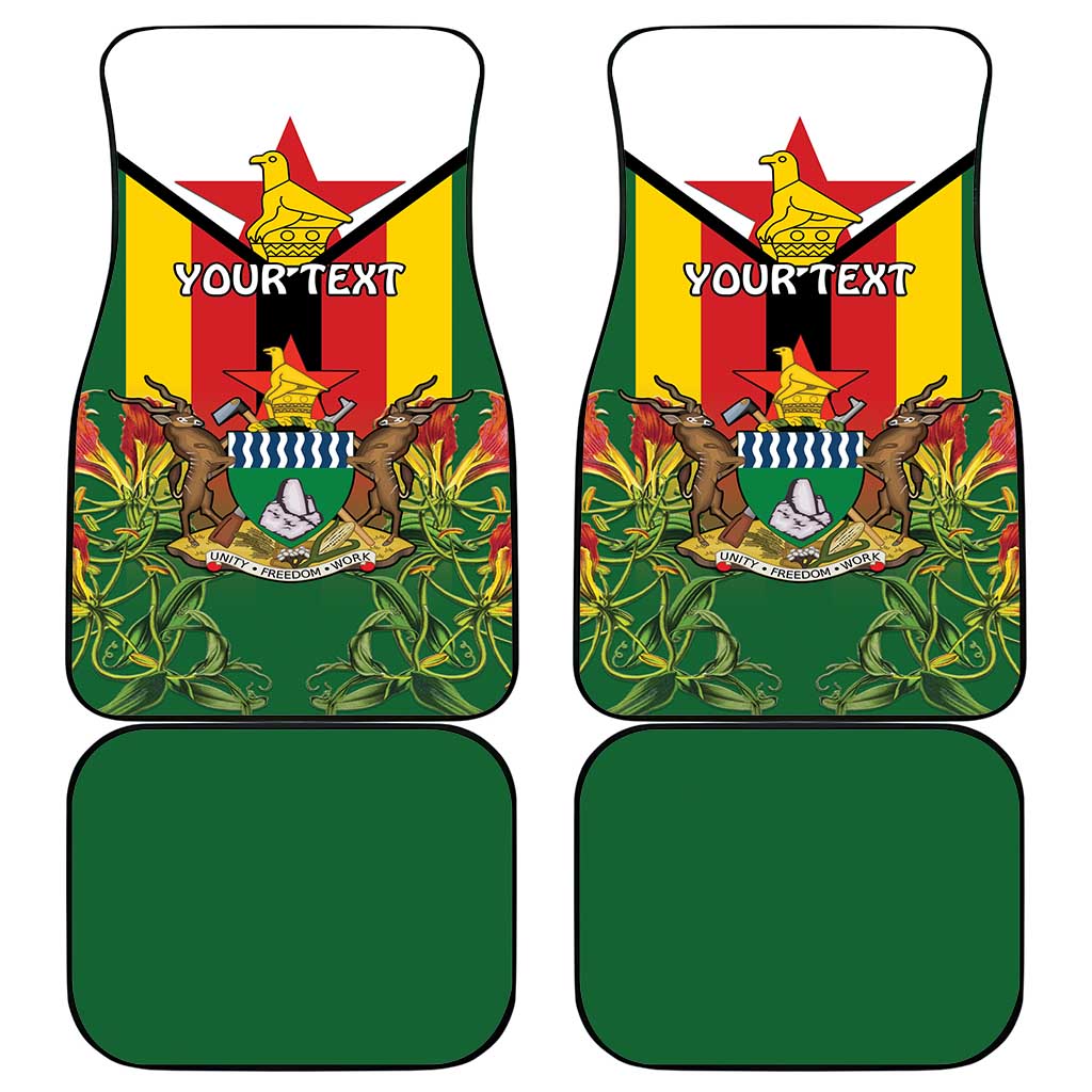 Personalised Zimbabwe Independence Day Car Mats Coat Of Arms Fire Lilies
