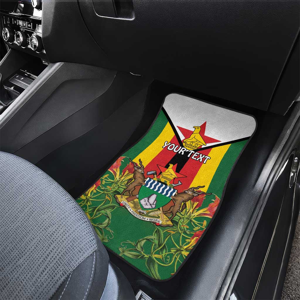 Personalised Zimbabwe Independence Day Car Mats Coat Of Arms Fire Lilies