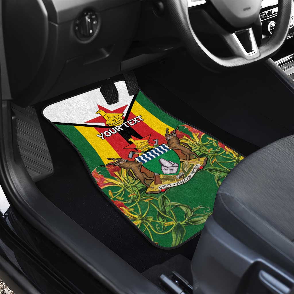 Personalised Zimbabwe Independence Day Car Mats Coat Of Arms Fire Lilies