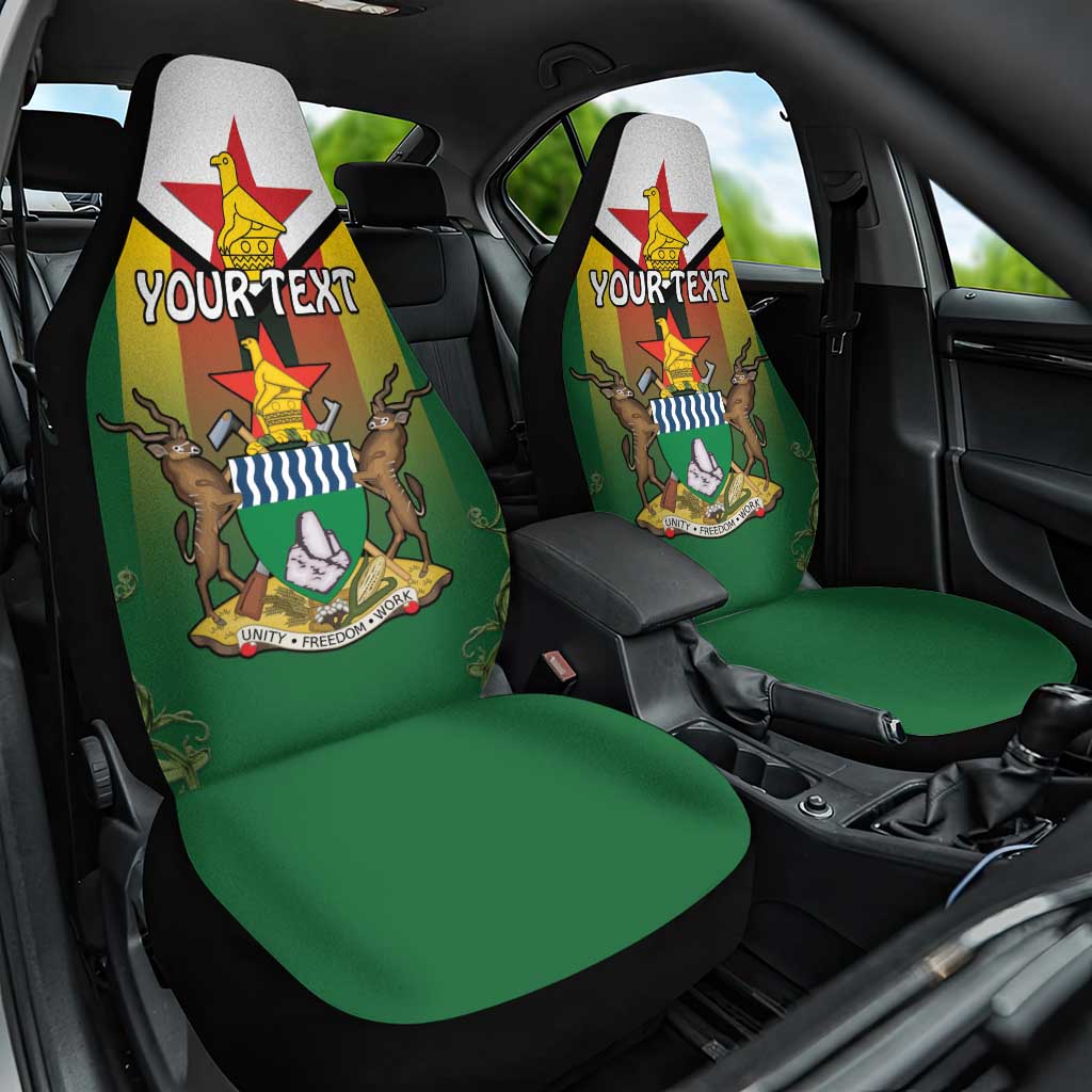 Personalised Zimbabwe Independence Day Car Seat Cover Coat Of Arms Fire Lilies