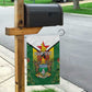 Personalised Zimbabwe Independence Day Garden Flag Coat Of Arms Fire Lilies
