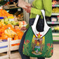 Personalised Zimbabwe Independence Day Grocery Bag Coat Of Arms Fire Lilies