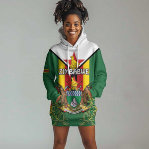 Personalised Zimbabwe Independence Day Hoodie Dress Coat Of Arms Fire Lilies
